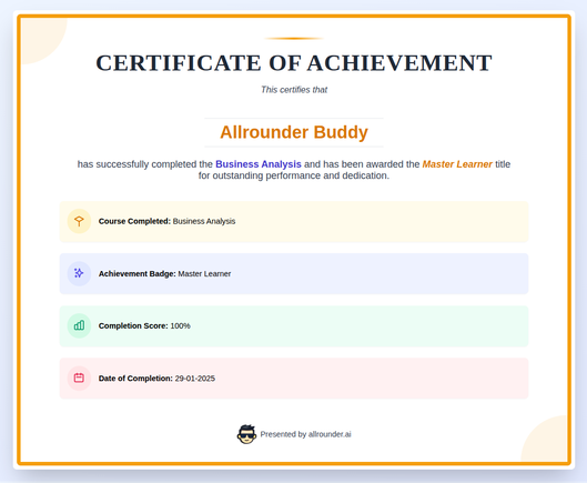 certificate sample
